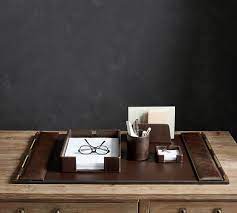 Any of our leather desk accessories can be monogrammed to match your personal style or give them as gift and leave a lasting great impression. Klein Leather Desk Accessories Office Accessories Pottery Barn