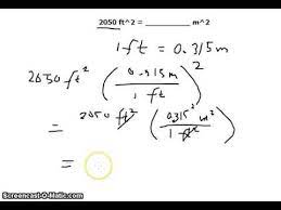 The area a(sq ft) in square feet is equal to the area a(sq m) in square metres times 10.76391041670972 u.s. Unit Conversion 2050 Square Feet To Square Meters Youtube