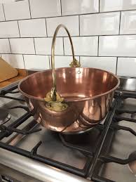 Antique Copper Jam Pan 4 6lb 13 Inch With Brass Handle And Copper Rivets Vintage Copper Copper Pots Display Copper Kitchen