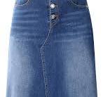 Amazon.com: Womens Long Denim Skirt Casual A-Line Stretch ...