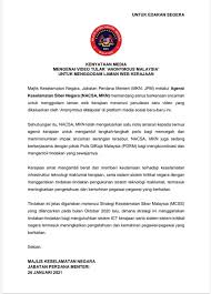 Contoh surat rasmi terkini pictures to pin on pinterest via www.pinsdaddy.com. Majlis Keselamatan Negara On Twitter Kenyataan Media Mengenai Video Tular Anonymous Malaysia Untuk Menggodam Laman Web Kerajaan