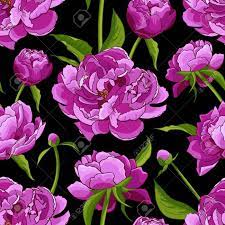 Seamless spring floral with a dense pattern of pretty pink blossom and flowers with green leaves in square format suitable for wallpaper and textile vector illustration. Pink Peonies Seamless Abstract Flower Pattern Background Realistic Style Floral Motifs Royalty Free Cliparts Vectors And Stock Illustration Image 142626325