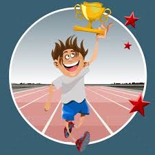 Cartoon Male Athlete Running With Prize Winning Cartoon Man Cartoon Athletic Men