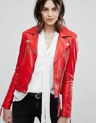 New Women Leather Jacket Red Slim Fit Biker Motorcycle Jacket All Size Leather Jackets Women Peplum Jacket Outfit Fashion