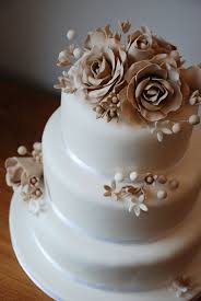 Spring Wedding Cake Cream Ivory And Champagne Colours With Sugar Flowers Roses By Wedding Cake Toppers Zombie Zombie Wedding Cakes Elegant Wedding Cake Toppers