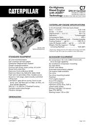 Engine listing by emissions tiers tier 4, stage iiia c0.5, c0.7 c1.1, c1.5 c1.6, c1.7 c2.2, c3.4. Caterpillar C7 Engine Specs Horsepower Motor Oil