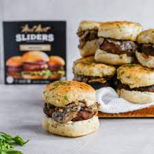 Garlic Bread Pull Apart Mushroom Beef Sliders Recipe Sliders Recipes Beef Beef Sliders Slider Recipes