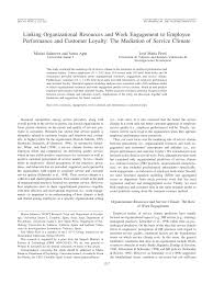 Memperkuat hubungan antar karyawan dengan supervisor melalui diskusi tentang kemajuan kerja mereka. Pdf Linking Organizational Resources And Work Engagement To Employee Performance And Customer Loyalty The Mediation Of Service Climate