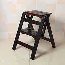 Folds to a slim 5 profile. Amazon Com Ladder Chair Folding Wooden 2 Step Stool 3 Tiers Portable Step Stool Ladder Seat Versatile Home Kitchen Bathroom Office Furniture Color Black Walnut Kitchen Dining