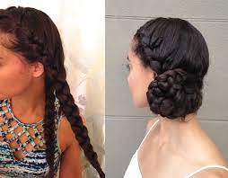 Braided Side Bun White Linen Night Side Braid With Bun Hair Long Hair Styles