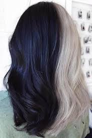 Black Blonde Half And Half Hair Halfandhalfhair Splithair The Half And H Black Blonde Hair Halfan In 2020 Half And Half Hair Split Dyed Hair Aesthetic Hair