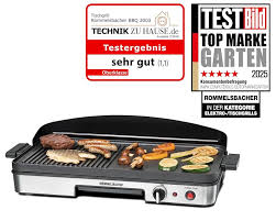 Rommelsbacher BBQ 2003 Table Grill with Turbo Zone, 3-Layer Non-Stick  Coating, Cooking Surface 50 x 25 cm, 1900 Watt : Amazon.de: Garden