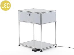 Moderne glastische fur ihr w… read more nachttisch chrom / chrom nachttisch spiegel. Usm Haller Bedside Table With Dimmable Light Usm Matte Silver By Fritz Haller Paul Scharer Designer Furniture By Smow Com
