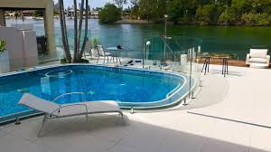 It is very difficult to created a curved pool using common building materials, so most homeowners buy inserts or hire professionals. Curved Glass Pool Fencing And Curved Glass Balustrades Completehome