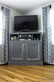 They are shaped such that they can easily be fitted to corners. Tall Corner Media Console Ana White
