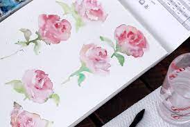 These watercolor flower paintings are so simple and beyond gorgeous. Watercolor May Flowers Rose Edition Using Easy Watercolor Techniques