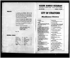 CITY OF STRATFORD (Ontono) DIREaORY