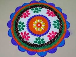 Beautiful Dark Circle Rangoli Design Youtube Rangoli Designs Diwali Colorful Rangoli Designs Rangoli Kolam Designs