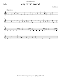 Joy To The World Violin Sheet Music Joy To The World Sheet Music