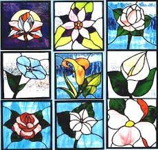 I calculated the amount of foil needed to make a pattern of flowers for a fixed panel size. Flowers In The Sun Stained Glass Pattern Book
