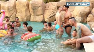 Pool Party Turns Into Crazy Gay Fuck Fest! Twink Flynn Felix Takes All Men!  - Porno Gay