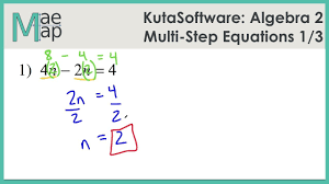 © 2015 kuta software llc. Kutasoftware Algebra 2 Multi Step Equations Part 1 Youtube