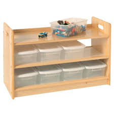 Wooden Toy Organizer The Toy Organizer Includes Eight Plastic Bins And Lids Wooden Toy Chest Toy Storage Bins Toy Organization
