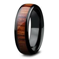 Classic Black Polished Ceramic Wooden Ring 6mm Width Wooden Rings Wooden Wedding Ring Wood Wedding Ring Mens