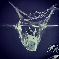 A Dice Falling Inside Water Drawing By Deadpool69 Dragoart Com Someone has fallen through the ice! a dice falling inside water drawing by