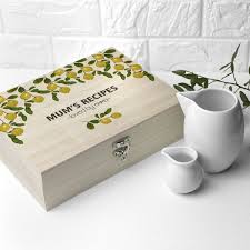 Personalised Lemon Grove Recipe Box Wooden Recipe Box Recipe Box Wooden Food Gift Box Recipe Box
