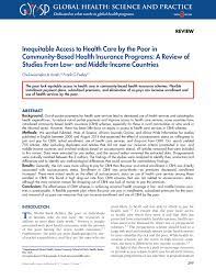 However, some may limit the number of checkups or how often certain procedures such as mammograms are covered. Pdf Inequitable Access To Health Care By The Poor In Community Based Health Insurance Programs A Review Of Studies From Low And Middle Income Countries