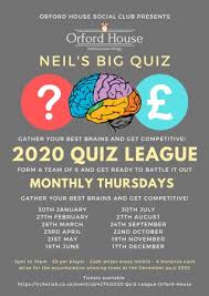 2020 Quiz League Orford House Thursday 30th January 2020 8 00pm Ticketlab