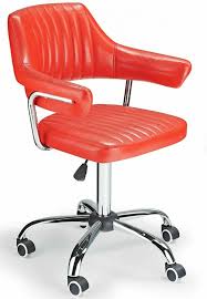 Red computer chairs to fit your style. Retro Desk Chair Vintage Swivel Computer Pc Office Armchair Red Eco Leather New Ebay