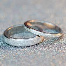 This Stunning Unique Wedding Band Features Beautiful Embedded Frosted Pave Crystals Available In Wedding Ring Bands Wedding Rings Unique Silver Wedding Bands