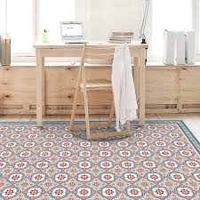 Vinyl Floor Mat With Decorative Tiles Pattern In Blue Spanish Style Area Rug Kitchen Rug Printed On Pvc Art Mat Pvc Rugs Vinyl Floor Mat Vinyl Flooring Flooring
