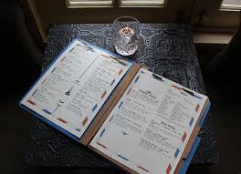 Post Office Restaurant In Brooklyn Ny Menu Design In A Clasped Folder Showcasing Courier Text As If It Was All Post Office Airmail Envelopes Office Branding