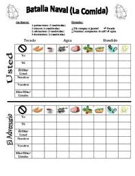 This Is The Classic Game Of Battleship Students Place Boats Filled In Boxes On The Game Board Students Spanish Food Vocabulary Teaching French Learn French