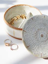 Small Round Jewelry Box Beautiful Handmade Circular Shaped Ceramic Jewelry Box Featuring A Metal Ceramic Jewelry Box Jewelry Box Design Jewelry Organizer Box