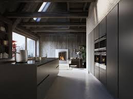 Lacquered Wood Veneer Kitchen With Island Velvet Profile C Velvet Collection By Ged Cucine By Ged Arredamenti Kitchen Fittings Kitchen Interior Exterior Decor