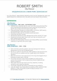 This free cv template for word is designed in a formal tone. City Planner Resume Samples Qwikresume