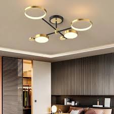 All flush mount lights can be shipped to you at home. Nordic Style Semi Flush Mount Lighting Gold Ceiling Light Fixture Led Ring 4 Light