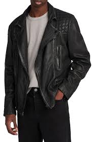 Men S Allsaints Cargo Biker Slim Fit Leather Jacket Size Medium Black Leather Jackets Online Leather Jacket Style Jackets