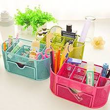 Amazon Com Blue Black Green Red Desk Pen Pencil Makeup Brush Organizer Excellent For Keeping Your Table Organized Office Pens Stationery Box Desk Storage