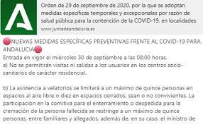 Nuevas medidas y cierre perimetral en cada comunidad autónoma españa encara su segunda semana sin estado de alarma con una bajada de los datos de contagios por coronavirus mientras. Nuevas Medidas Coronavirus Andalucia El Whatsapp Que Crea Confusion Sobre Las Nuevas Medidas De Restriccion De La Junta Diario Sur