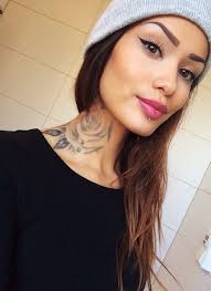 Makeuphall Neck Tattoos Women Face Piercings Neck Tattoo