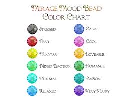 Mirage Mood Beads Chart Mood Ring Color Chart Mood Ring