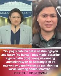 Itanong mo.mismo sa anak mo claire kung ano ang kulay ng bansa noong  panahon ni Fprrd..tiyak cya lang makapag sabi kung safe na safe cya  maglalakad ng kahit madaling araw sa kalsada ..