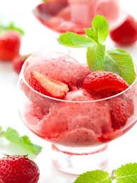 Sorbet Facile A La Fraise Recette Recette Sorbet Recette Granite Recette
