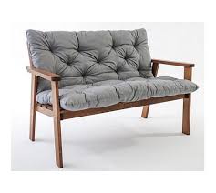 Nordische 2 Sitzer Massivholz Gartenbank Hanko Inkl Kissen 5 Farbvarianten Braun Gartenbank Holzbank Sitzgruppe