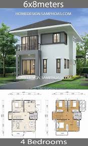 An affordable house doesn't mean that you have to sacrifice those elements that can transform your affordable house into your dream home. 2 Homes In One Designs Beautiful Small House Plans 7x8m With 4 Bedrooms Home Ideassearch Affordable House Plans Small House Design Plans Modern House Plans